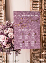 TISCHPLÄNE UND WILLKOMMENSCHILDER FÜR HOCHZEITEN Plexi Gold / Samt Mauve Samt & Gold Modernes Samt Sitzplan, Lila 3D Elegantes Finde deinen Platz, Staubige Rose Sitzplan, Flieder Luxus Hochzeits Tischplan, Hochzeitsdekoration mit goldenen Buchstaben17