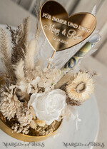 FRISCH VERHEIRATETES PAAR GESCHENKE Geldgeschenk zur Hochzeit Geschenkschachtel für Geld Geschenke zur Hochzeit mit Strauß aus Trockenblumen personalisiert.30