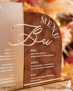 TABLE DECOR SIGNS Velvet table Numbers and Decor Acrylic Arch Bar Menu Combo, Clear Plexi Glass gold  Rust Velvet Drink Bar Menu Sign with Stand, Terracotta Plexi Table Bar Menu Combo Luxury Wedding Table Decor, Wedding Signage Burnt Orange drink Bar Menu 26