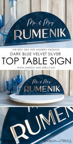 TABLE DECOR SIGNS Velvet table Numbers and Decor Silver Acrylic Top Table Mr and Mrs signs with stand, Dark Blue Velvet Silver Mirror Table Sign, Navy Blue Silver  Plexi Top Table Mr and Mrs signs, Luxury Wedding Table Decor Centerpieces11