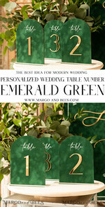 TABLE DECOR SIGNS Velvet table Numbers and Decor Arch Table Number, Luxury Green Velvet Arched Table numbers with acrylic stand, green and Gold Wedding Table Decor, 3D Golden Letters, Wedding signage9