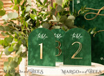 TABLE DECOR SIGNS Velvet table Numbers and Decor Arch Table Number, Luxury Green Velvet Arched Table numbers with acrylic stand, green and Gold Wedding Table Decor, 3D Golden Letters, Wedding signage9