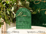 TABLE DECOR SIGNS Velvet table Numbers and Decor Green Velvet Arch dessert menu, Green Candy Sign, Gold Plexi Table Arch wedding dessert menu, Luxury Wedding Table Decor, 7