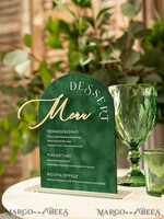 TABLE DECOR SIGNS Velvet table Numbers and Decor Green Velvet Arch dessert menu, Green Candy Sign, Gold Plexi Table Arch wedding dessert menu, Luxury Wedding Table Decor, 7