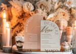 TISCHDEKORATIONSCHILDER   Samt Tischnummern und Dekoration Acrylbogen Dessertmenü, Elfenbein gefrorenes Acryl Gold Candy Bar Schild, Gold Plexi Tisch Dessertmenü Kombi Luxus Hochzeits Tisch Dekor, Hochzeitsbeschilderung Gold.20