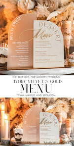 TISCHDEKORATIONSCHILDER   Samt Tischnummern und Dekoration Acrylbogen Dessertmenü, Elfenbein gefrorenes Acryl Gold Candy Bar Schild, Gold Plexi Tisch Dessertmenü Kombi Luxus Hochzeits Tisch Dekor, Hochzeitsbeschilderung Gold.20