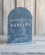 TABLE DECOR SIGNS Velvet table Numbers and Decor dusty Blue Wedding Top Table Signs SET, Acrylic Arch Velvet Bar Menu sign, Drink Bar menu Top Table sign,  Gold Plexi Glass Top Table sign, Elegant Luxury Wedding Table Decor, Boho Glam Wedding Signage Silver mirror Top Table sign14