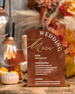 TABLE DECOR SIGNS Velvet table Numbers and Decor Velvet Arch Wedding Menu with Stand, Terracotta Half Arch gold Sign, Gold Mirror Dinner Menu, Luxury Burnt Orange Wedding Table Decor, Wedding Table Signage  Golden mirror table numbers 23