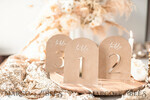 TISCHDEKORATIONSCHILDER   Samt Tischnummern und Dekoration Luxuriöse samtige gewölbte Tischnummern mit Acrylständer, beige Samt- und Gold-Acryl-Hochzeitstischdekoration, 3D goldene Buchstaben gewölbte Tischnummern, Hochzeitsbeschilderung.11