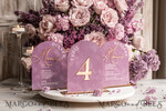 TISCHDEKORATIONSCHILDER   Samt Tischnummern und Dekoration Mauve Acryl Bogen Tisch Nummer, Staubige Rose Samt Tischschild, Gold Plexi Samt Tischnummern in Staubigem Blau, Lila Hochzeits Tischnummer mit Ständer15