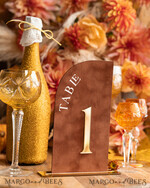 TABLE DECOR SIGNS Velvet table Numbers and Decor Acrylic Half Arch Velvet Fall Wedding Table Numbers, Terracotta and gold Sign, Gold Plexi Table Numbers, Luxury Burnt Orange Wedding Table Decor, Wedding Signage Golden mirror table numbers17