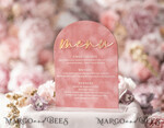 MENU & PROGRAMS velvet/gold Luxury Velvet Arch Menu with stand, blush pink and Gold Mirror Wedding Table Decor, Menu 3D Golden Letters and White Lettering, Pink menu with base, personalized wedding detail, glamour party decor10