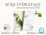 TEMPLETT digital invitation SmartPhone Save the Date Editable Template, Greenery Save the Date Evite Template, personalised Garden Invites. Smartphone Electronic Save the Date4