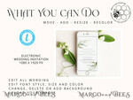 TEMPLETT digital invitation SmartPhone Save the Date Editable Template, Greenery Save the Date Evite Template, personalised Garden Invites. Smartphone Electronic Save the Date4