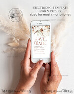 TEMPLETT digital invitation Electronic Wedding Invitation template, SmartPhone Wedding Invitation Editable Template, Picture Wedding Invitation Evite Template, personalised Digital Wedding Invitation. Smartphone Electronic Wedding Invitation6