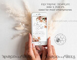 TEMPLETT digital invitation SmartPhone Save the Date Editable Template, Picture Save Dates Evite, Personalised Digital Boho Smartphone Electronic Save the Date, TR234