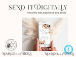 TEMPLETT digital invitation SmartPhone Save the Date Editable Template, Picture Save Dates Evite, Personalised Digital Boho Smartphone Electronic Save the Date, TR234