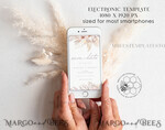 TEMPLETT digital invitation Electronic Save the Date template, SmartPhone Save the Date Editable Template, Picture Save the Date Evite Template, personalised Digital Save the Date. Smartphone Electronic Save the Date4