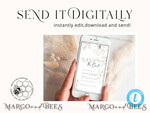 TEMPLETT digital invitation SmartPhone Save the Date Editable Template, Picture Save Dates Evite, Personalised Digital Boho Smartphone Electronic Save the Date, IVR555