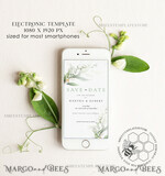 TEMPLETT digital invitation Electronic Save the Date template, SmartPhone Save the Date Editable Template, Picture Save the Date Evite Template, personalised Digital Save the Date. Smartphone Electronic Save the Date4