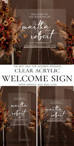 TISCHPLÄNE UND WILLKOMMENSCHILDER FÜR HOCHZEITEN klarer Acryl Einfaches klares Acryl-Hochzeit Willkommen-Schild, transparentes Hochzeitsdekor, personalisiertes Hochzeitsschild, Hochzeitsboard, Willkommen Hochzeitsboard4