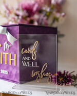 CARD BOXES velvet card boxes Gift Card Box & Cards well wishes Sign Set , Velvet Purple wedding wishing well money gift card box, Personalized Wedding Card Box, Luxury Card Box, Wedding Card Box with Lid, Wedding Money Box, Wedding Card Box12