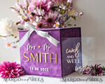 CARD BOXES velvet card boxes Gift Card Box & Cards well wishes Sign Set , Velvet Purple wedding wishing well money gift card box, Personalized Wedding Card Box, Luxury Card Box, Wedding Card Box with Lid, Wedding Money Box, Wedding Card Box12