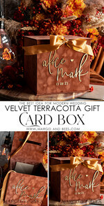 CARD BOXES velvet card boxes Terracotta Fall Card Box and Arch Acrylic Cards & Gifts Clear Sign, Velvet Rust Wedding Card Box with Lid, Burnt Orange Wedding Money Box,  Copper Wedding Card Box cards and gift Arch acrylic sign set18