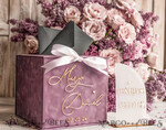 CARD BOXES velvet card boxes Mauve Velvet Gift Card Box & Cards Gifts Sign Set, Velvet Classic wedding wishing well money gift card box, Personalized Gold Box, MvS22
