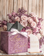CARD BOXES velvet card boxes Mauve Velvet Gift Card Box & Cards Gifts Sign Set, Velvet Classic wedding wishing well money gift card box, Personalized Gold Box, MvS22
