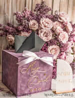 CARD BOXES velvet card boxes Mauve Velvet Gift Card Box & Cards Gifts Sign Set, Velvet Classic wedding wishing well money gift card box, Personalized Gold Box, MvS22