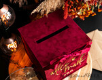 CARD BOXES velvet card boxes burgundy Card Box, Maroon Wedding Card Box with Lid, Marsala Wedding Money Box, Wedding Card Box with slot  13