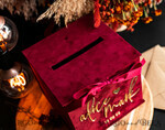 CARD BOXES velvet card boxes burgundy Card Box, Maroon Wedding Card Box with Lid, Marsala Wedding Money Box, Wedding Card Box with slot  13