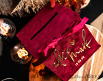 CARD BOXES velvet card boxes burgundy Card Box, Maroon Wedding Card Box with Lid, Marsala Wedding Money Box, Wedding Card Box with slot  13