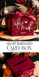 CARD BOXES velvet card boxes burgundy Card Box, Maroon Wedding Card Box with Lid, Marsala Wedding Money Box, Wedding Card Box with slot  13