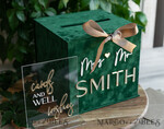 CARD BOXES velvet card boxes  Gift Card Box &  Sign Set , Velvet green wedding wishing well money gift card box, Personalized Wedding Card Box, Greenery Luxury Card Box, Wedding Card Box with Lid, Emerald Wedding Money Box, Garden Wedding Card Box11