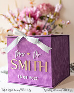 CARD BOXES velvet card boxes Wedding Wishing Well Card Box, Gift Card Box, Velvet purple wedding wishing well  money gift card box, Personalized Wedding Card Box, Luxury Card Box, Wedding Card Box with Lid, Wedding Money Box, Wedding Card Box, BVpx37