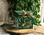 CARD BOXES velvet card boxes Garden Wedding Card Box Gift Card Box & arch Sign Set , Velvet green wedding wishing well money gift card box, Personalized Wedding Card Box, Greenery Luxury Card Box, Wedding Card Box with Lid, Emerald Wedding Money Box, Garden Wedding Card Box20