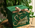 CARD BOXES velvet card boxes Garden Wedding Card Box Gift Card Box & arch Sign Set , Velvet green wedding wishing well money gift card box, Personalized Wedding Card Box, Greenery Luxury Card Box, Wedding Card Box with Lid, Emerald Wedding Money Box, Garden Wedding Card Box20