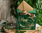 CARD BOXES velvet card boxes Gift Card Box & arch Sign Set , Velvet green wedding wishing well money gift card box, Personalized Wedding Card Box, Greenery Luxury22
