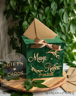 CARD BOXES velvet card boxes Gift Card Box & arch Sign Set , Velvet green wedding wishing well money gift card box, Personalized Wedding Card Box, Greenery Luxury22