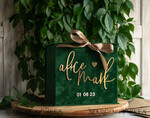 CARD BOXES velvet card boxes  Gift Card Box &  Sign Set , Velvet green wedding wishing well money gift card box, Personalized Wedding Card Box, Greenery Luxury Card Box, Wedding Card Box with Lid, Emerald Wedding Money Box, Garden Wedding Card Box19