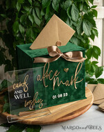CARD BOXES velvet card boxes  Gift Card Box &  Sign Set , Velvet green wedding wishing well money gift card box, Personalized Wedding Card Box, Greenery Luxury Card Box, Wedding Card Box with Lid, Emerald Wedding Money Box, Garden Wedding Card Box19