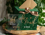 CARD BOXES velvet card boxes  Gift Card Box &  Sign Set , Velvet green wedding wishing well money gift card box, Personalized Wedding Card Box, Greenery Luxury Card Box, Wedding Card Box with Lid, Emerald Wedding Money Box, Garden Wedding Card Box19