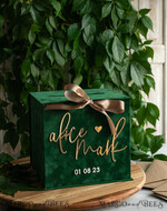 CARD BOXES velvet card boxes  Gift Card Box &  Sign Set , Velvet green wedding wishing well money gift card box, Personalized Wedding Card Box, Greenery Luxury Card Box, Wedding Card Box with Lid, Emerald Wedding Money Box, Garden Wedding Card Box19
