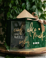 CARD BOXES velvet card boxes  Gift Card Box &  Sign Set , Velvet green wedding wishing well money gift card box, Personalized Wedding Card Box, Greenery Luxury Card Box, Wedding Card Box with Lid, Emerald Wedding Money Box, Garden Wedding Card Box19