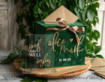 CARD BOXES velvet card boxes  Gift Card Box &  Sign Set , Velvet green wedding wishing well money gift card box, Personalized Wedding Card Box, Greenery Luxury Card Box, Wedding Card Box with Lid, Emerald Wedding Money Box, Garden Wedding Card Box19