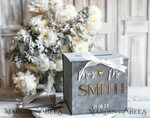 CARD BOXES velvet card boxes Gift Card Box, Velvet Grey wedding wishing well money gift card box, Personalized Wedding Card Box, Luxury Greenery Card Box, Wedding Grey and Gold Card Box with Lid, Wedding Money Box, Grey Green Wedding Card Box10