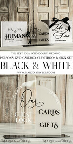 CARD BOXES velvet card boxes Velvet Set Card Box Guestbook & Sign, Wedding Card Box Instant Instax Guestbook, Black & White Wedding Money Box Sing Guestbook Set, BWs28