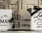CARD BOXES velvet card boxes Velvet Set Card Box Guestbook & Sign, Wedding Card Box Instant Instax Guestbook, Black & White Wedding Money Box Sing Guestbook Set, BWs28